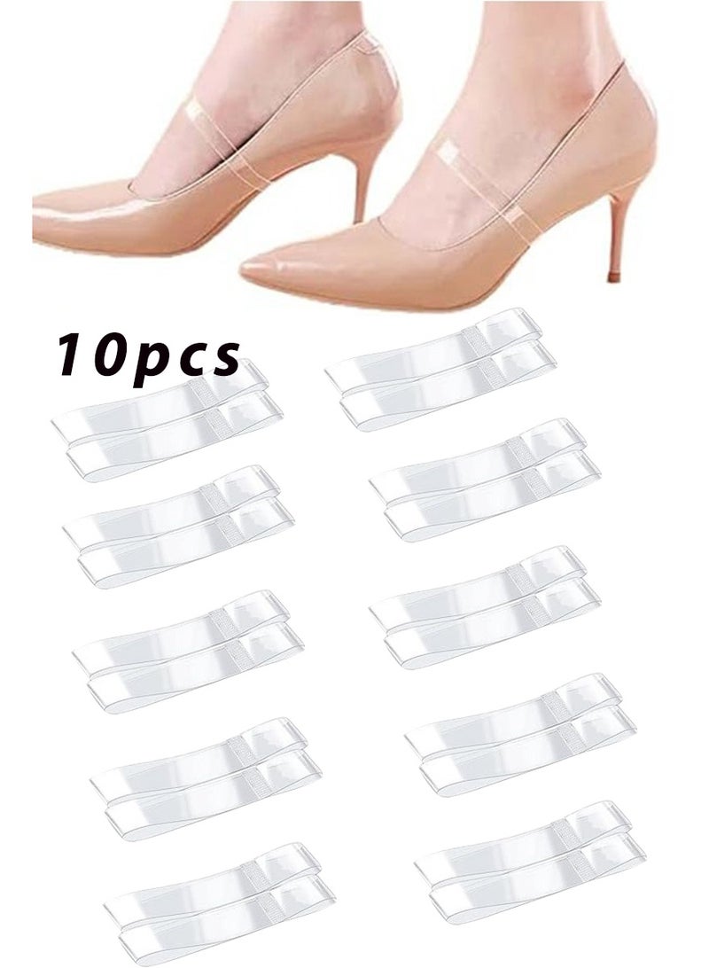 rocooart 10pcs Transparent Invisible High Heel Shoe Straps TPU Elastic Anti Loose Shoe Laces Belt Ankle Straps for High Heel - Image 1
