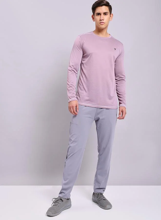 Technosport Crew Neck Long Sleeve Melange Slim Fit T-Shirt by Styli