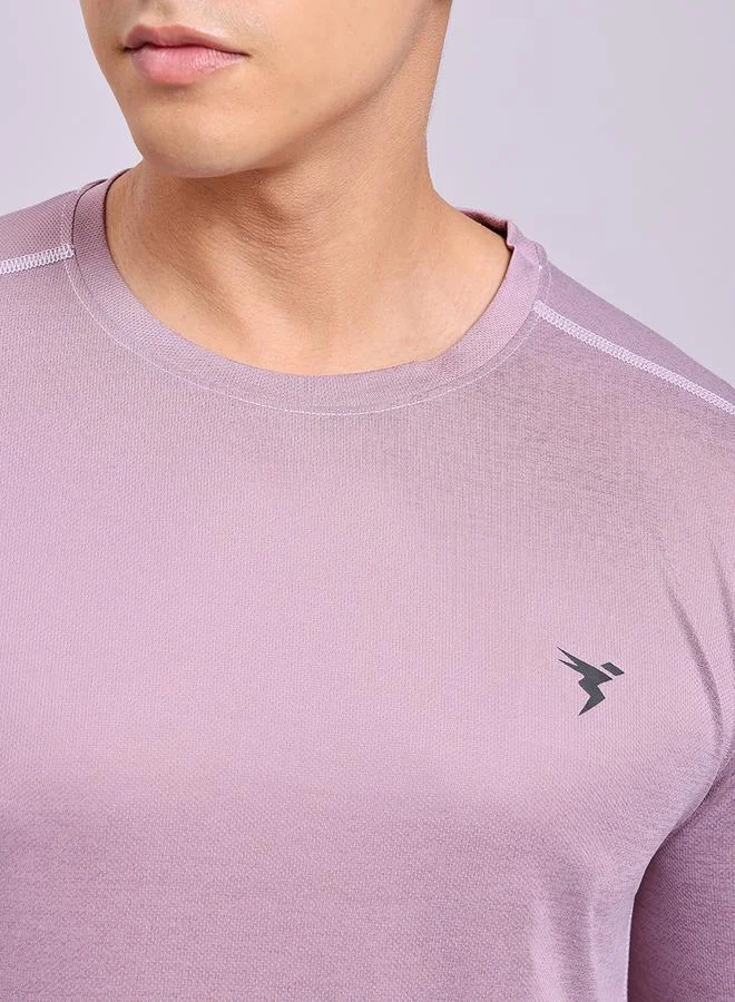 Technosport Crew Neck Long Sleeve Melange Slim Fit T-Shirt by Styli