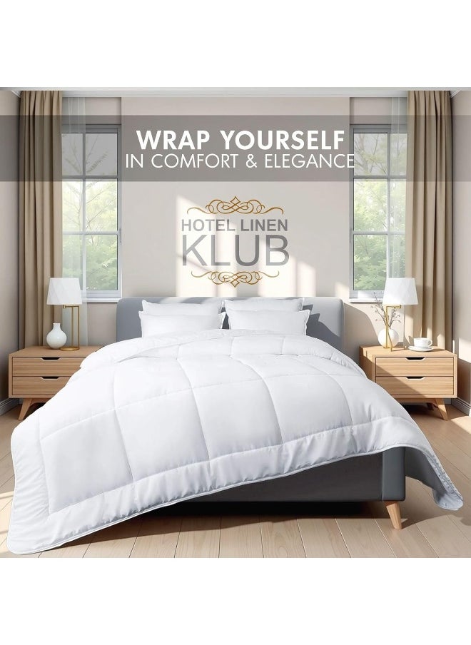 Hotel Linen Klub - Hotel Linen Klub Soya Bean White Duvet - Hypoallergenic & Eco-Friendly Fiber Filler for Exceptional Softness & Comfort, Moisture-Wicking and Breathable Material, Size: King (240 x 260 cm) - Image 1