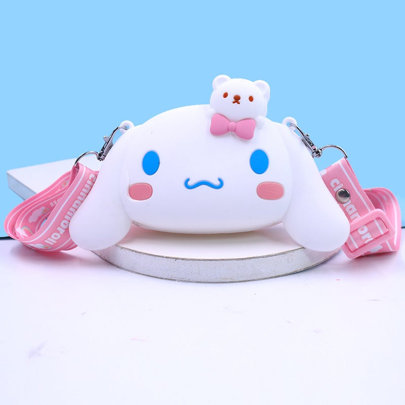 Cute Kuromi Silicone Coin Purse Cartoon Shoulder BagBig Ear Dog (White) Big Ear Dog (White)