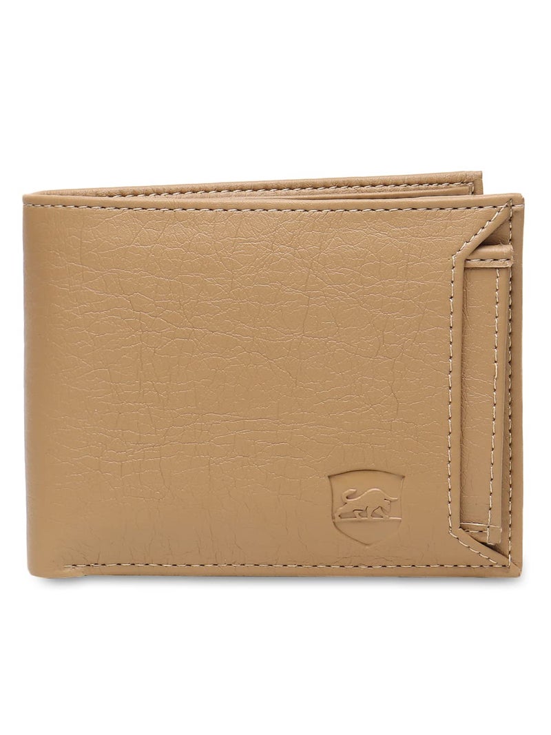 SAMTROH Beige Slider Design PU Leather Wallet for Men I 6 Card Slots I 2 Currency & Secret Compartments I 1 Coin Pocket & 1 ID Card Slots - Image 1