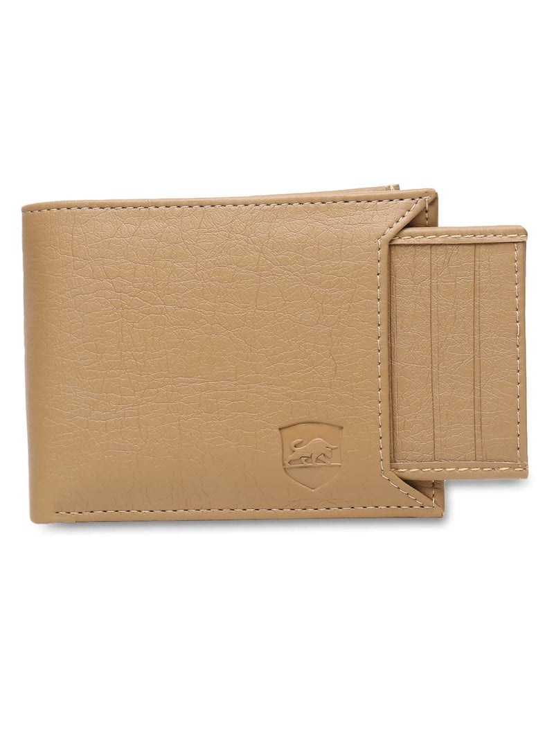 SAMTROH Beige Slider Design PU Leather Wallet for Men I 6 Card Slots I 2 Currency & Secret Compartments I 1 Coin Pocket & 1 ID Card Slots - Image 5