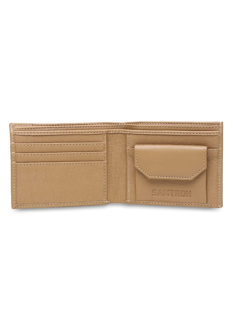 SAMTROH Beige Slider Design PU Leather Wallet for Men I 6 Card Slots I 2 Currency & Secret Compartments I 1 Coin Pocket & 1 ID Card Slots - Image 4