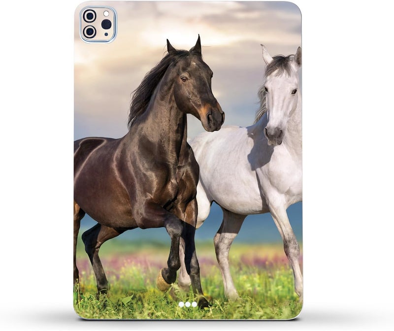 مايتي سكينز غلاف فينيلي قوي من MightySkins متوافق مع Apple iPad Pro 11" M2 الجيل الرابع (2022) - تصميم Horse Contrast | واقي، متين، وفريد من نوعه | سهل التطبيق | مصنوع في الولايات المتحدة الأمريكية - Image 2