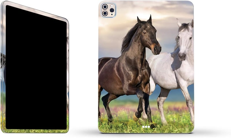 مايتي سكينز غلاف فينيلي قوي من MightySkins متوافق مع Apple iPad Pro 11" M2 الجيل الرابع (2022) - تصميم Horse Contrast | واقي، متين، وفريد من نوعه | سهل التطبيق | مصنوع في الولايات المتحدة الأمريكية - Image 1