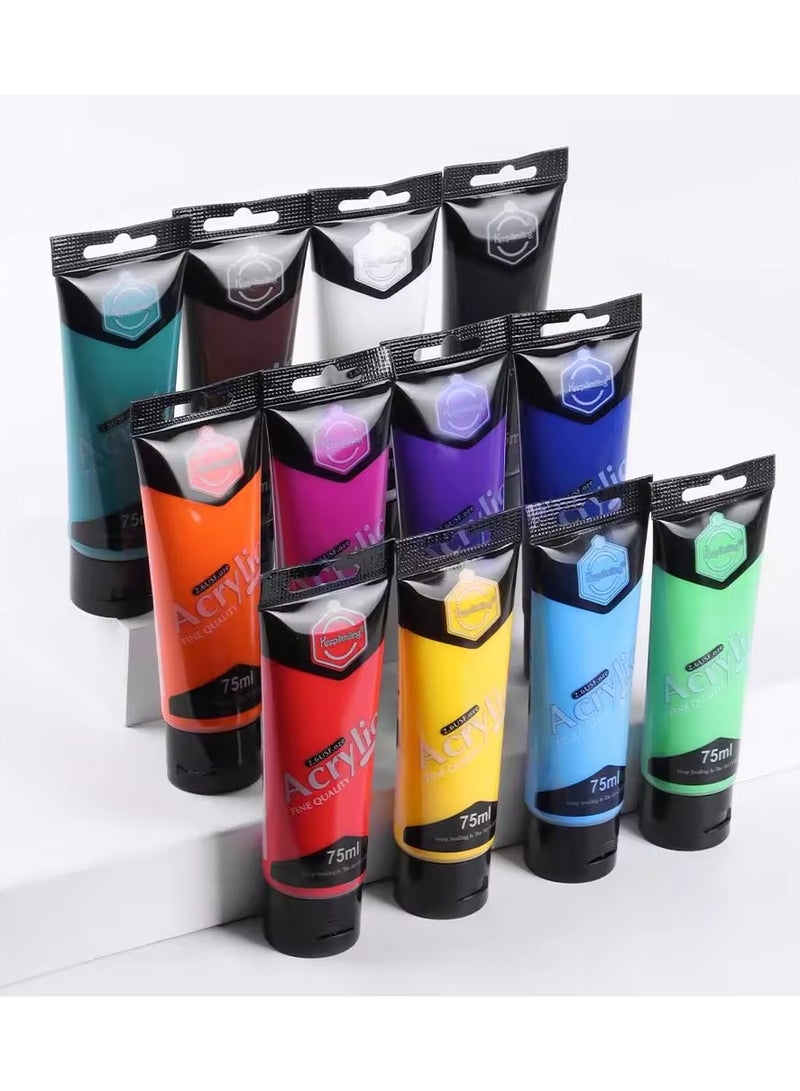 Keep Smiling Premium Acrylic Paint Set 12 Colors 12x75ml A-75-12 - Image 1