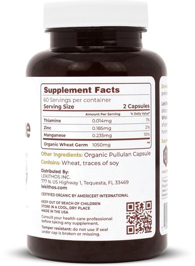 Lekithos Organic Spermidine Supplement - 525MG - 120 Capsules - USDA Organic - Non GMO - Vegan - Image 2