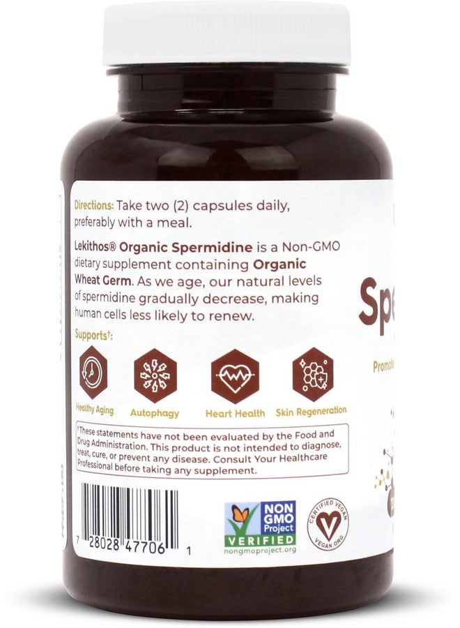Lekithos Organic Spermidine Supplement - 525MG - 120 Capsules - USDA Organic - Non GMO - Vegan - Image 3