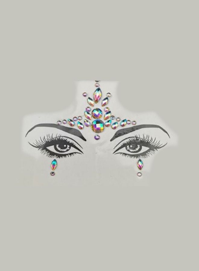 Luminous Mermaid Princess Face Gems Crystal Sticker - Image 1
