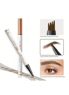 QIC Liquid Eyebrow Pencil Smudge Proof Brow Pencil with 4 Tip Microblade Eyebrow Pen Long Lasting 4 Claws Liquid Waterproof Eyebrow Pencil Natural Eyebrow Pencils 04 Black  - Image 3