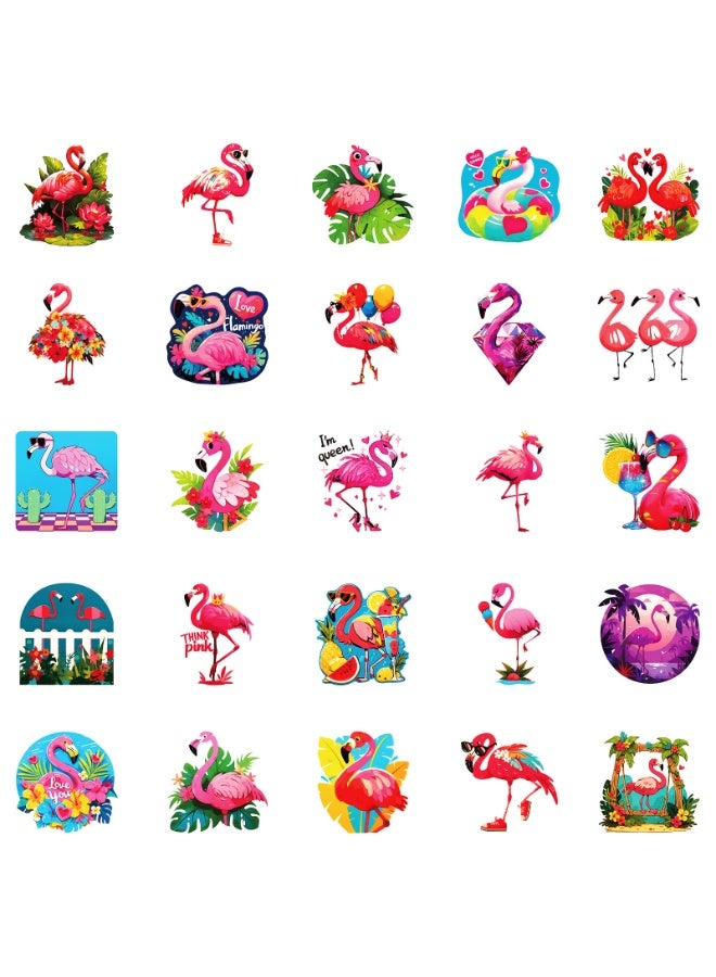 NIBEMINENT 50 Pcs Red Flamingo Deco Kit Waterproof Stickers, High Definition Printing Bright Colors, Suitable for Laptop Skateboard Luggage Water Bottle Guitar DIY - Image 3