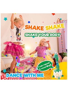 SYOSI Light up Dancing Talking Dinosaur Toys, Electronic Shake Interactive Toys, Glowing Toy Wriggle Singing Recordable Toy, 14” Funny Mimicking Speaking Creative Toy Birthday Gift for Kids  - Image 3