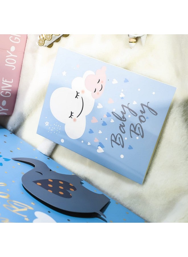 MAYPLUSS 16" Extra Large Gift Bag with Greeting Card and White Tissue Paper - Cute Baby Boy 3D Making Blue Elephant Theme Gift Bags for Baby Shower, Birthday, Celebration, Newborn - Image 5