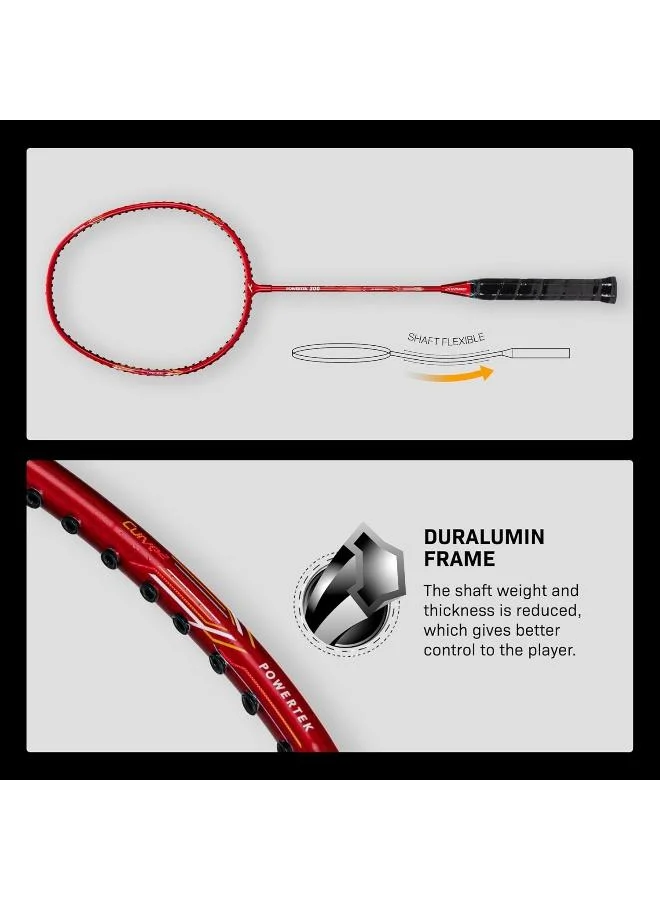 Hundred  Hundred Powertek 200 Pro Graphite Strung Badminton Racket With Head Cover  | Best Price UAE