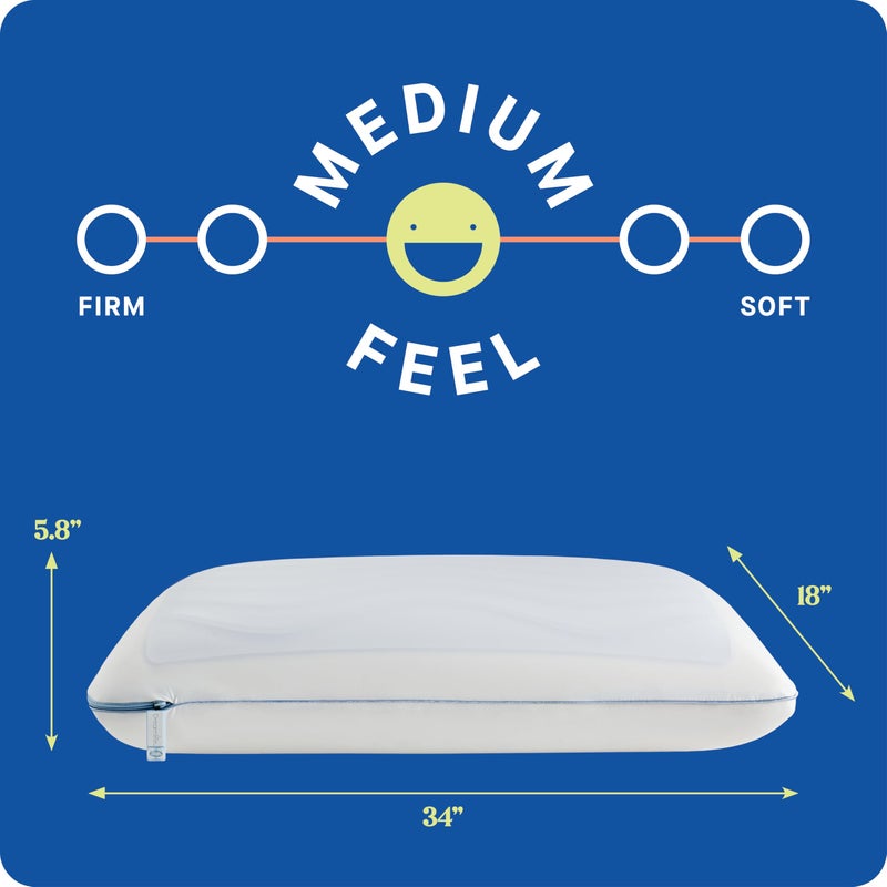 Sealy Dreamlife King Size Memory Foam Cooling Pillow with SealyChill Cooling Gel, Removable Machine-Washable Cover, Made in the USA, White - Image 3