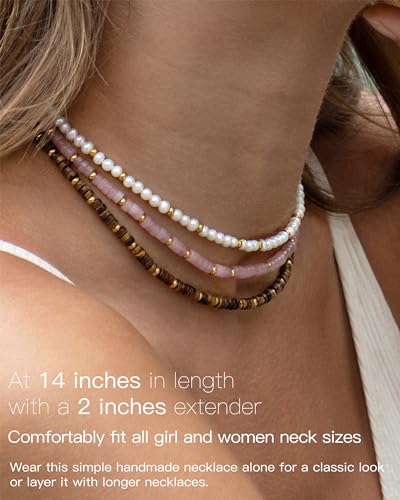 MIDDLUX Amethyst Necklace, Choker Necklace for Women, Purple Necklace, Boho Jewelry for Women, Crystal Beaded Necklaces, Summer Jewelry - Image 4