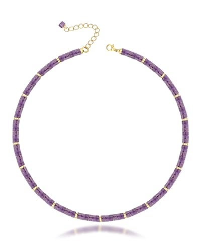 MIDDLUX Amethyst Necklace, Choker Necklace for Women, Purple Necklace, Boho Jewelry for Women, Crystal Beaded Necklaces, Summer Jewelry - Image 1