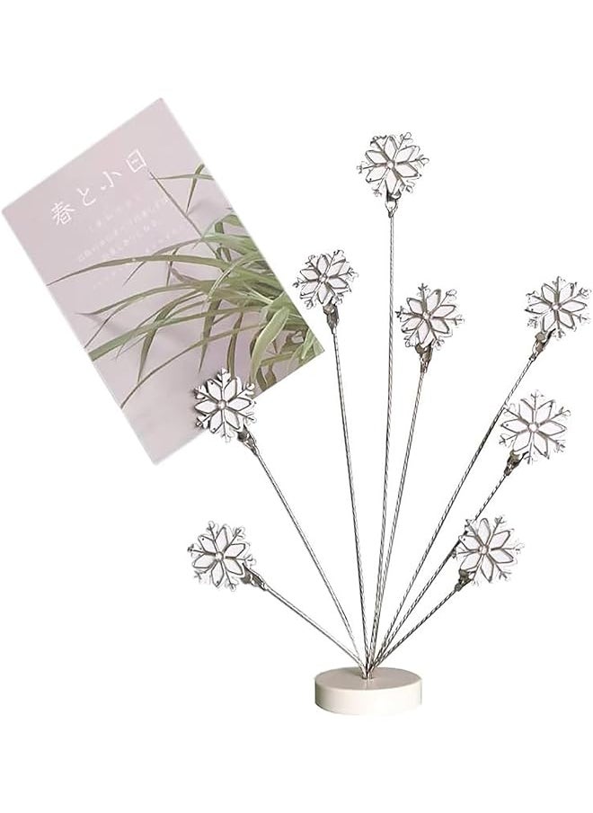 The Bros 8-Branch Family Tree Clip Photo Holders, Desktop Photo Display with Clips for Cards, Memos, Notes, and More, Unique Snowflake Design for Christmas, Wedding, and Special Occasions  - Image 1