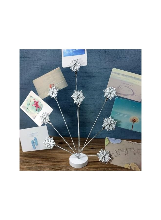 The Bros 8-Branch Family Tree Clip Photo Holders, Desktop Photo Display with Clips for Cards, Memos, Notes, and More, Unique Snowflake Design for Christmas, Wedding, and Special Occasions  - Image 4