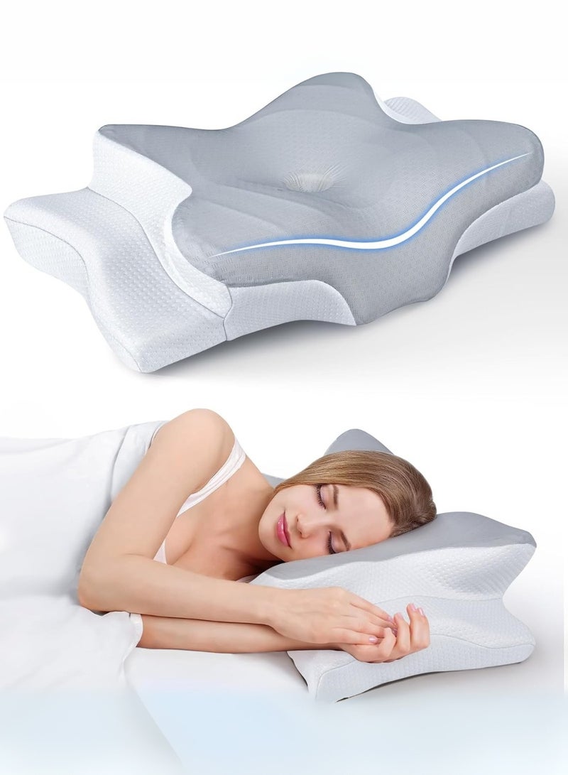 LIMOS Ultra Pain Relief Cooling Pillow for Neck Support, Adjustable Cervical Pillow Cozy Sleeping, Odorless Ergonomic Contour Memory Foam Pillows, Orthopedic Bed Pillow for Side Back Stomach Sleeper - Image 1