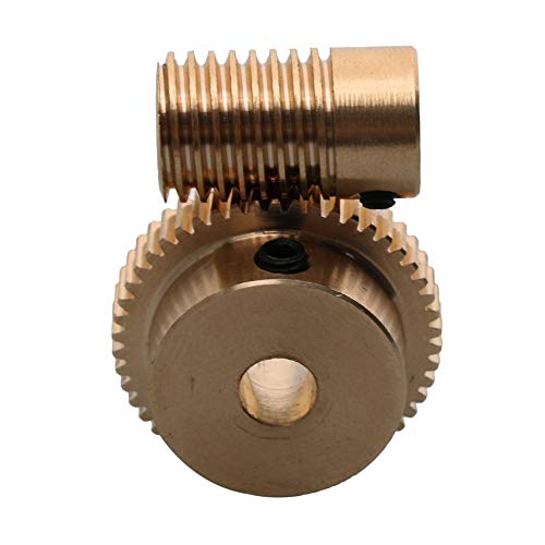 CNBTR 0.5 Modulus Brass Gear Shaft Set 6mm Hole Dia + 50T Brass Wheel Set 1:50 Reduction Ratio - Image 3
