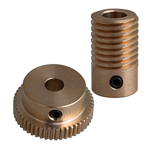 CNBTR 0.5 Modulus Brass Gear Shaft Set 6mm Hole Dia + 50T Brass Wheel Set 1:50 Reduction Ratio - Image 1