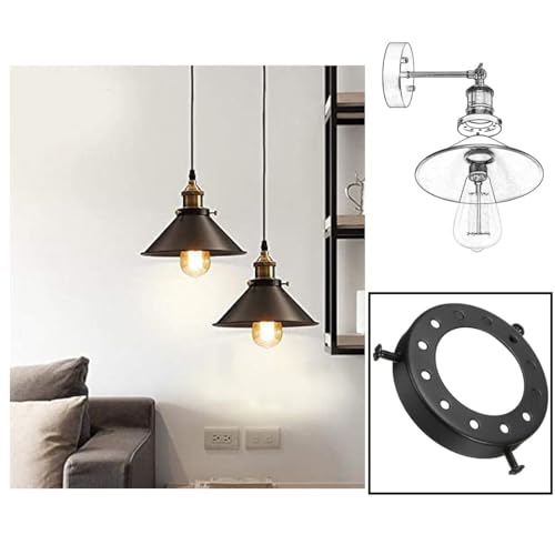 MARRTEUM UNO-Type Lamp Shade Holder 2-1/4 Inch Fitter Adapter Retro Pandant Light Screw-on Holder [2pcs, Black] - Image 5