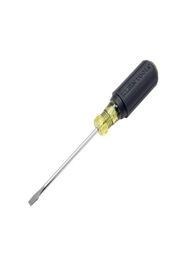 Klein Tools 601-4 Flathead Screwdriver with 3/16-Inch Cabinet Tip, Made in USA, 4-Inch Round Shank and Cushion Grip Handle - Image 4