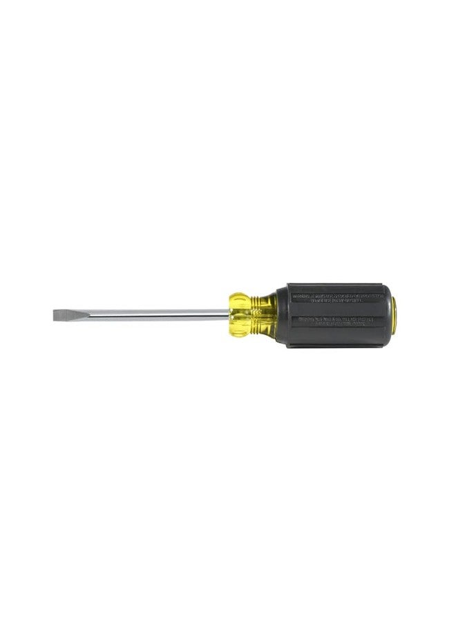 Klein Tools 601-4 Flathead Screwdriver with 3/16-Inch Cabinet Tip, Made in USA, 4-Inch Round Shank and Cushion Grip Handle - Image 3