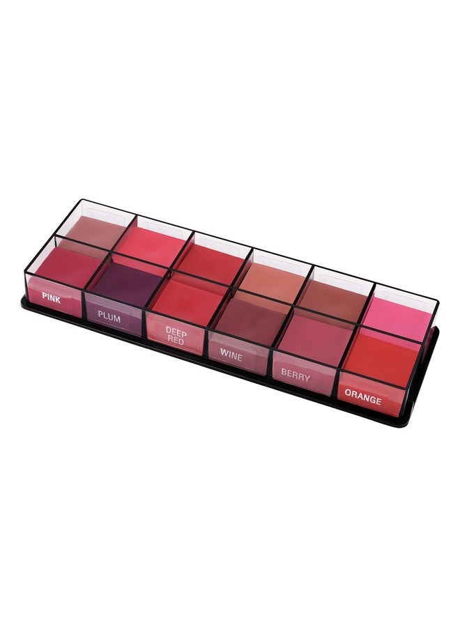 STARS COSMETICS Stars Cosmetics Lush Lip Palette 12 Shades Cream Smooth Finish Waterproof Long Lasting Lightweight Ultra Pigmented smudgeproof for all Skins (multi-colour) 72g  - Image 3