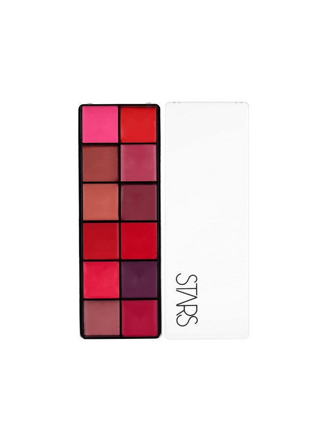 STARS COSMETICS Stars Cosmetics Lush Lip Palette 12 Shades Cream Smooth Finish Waterproof Long Lasting Lightweight Ultra Pigmented smudgeproof for all Skins (multi-colour) 72g  - Image 2