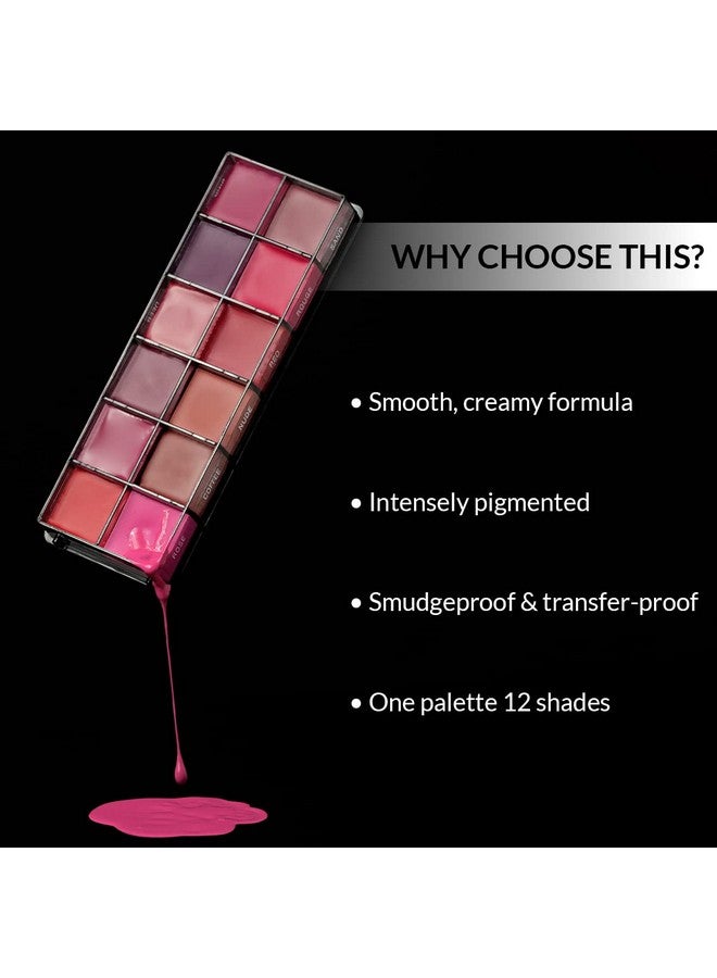 STARS COSMETICS Stars Cosmetics Lush Lip Palette 12 Shades Cream Smooth Finish Waterproof Long Lasting Lightweight Ultra Pigmented smudgeproof for all Skins (multi-colour) 72g  - Image 4