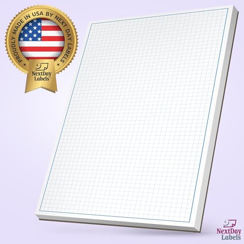 NextDayLabels Graph Paper Pad for Blueprint Drawings, Drafting, Engineering Drawing, and Planning - Graph Paper 11x17 Blueprint Quadrille Grid Paper Pads with Blue Lines, High Brightness 50 Sheets (5-Pack) - Image 2
