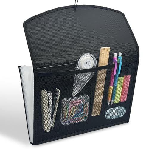 H4D 13-Pocket Accordion File Organizer with Mesh Pocket, Expanding File Folder with Tabs, Expandable Document Organizer for Home Office School, Letter Size, Black - Image 3