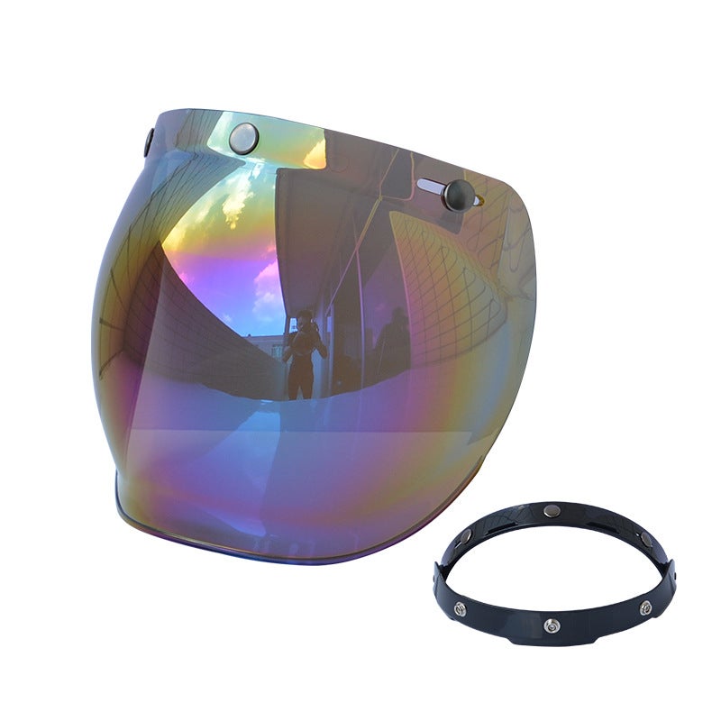 Generic New Bubble Visor Retro Harley Helmet Colorful