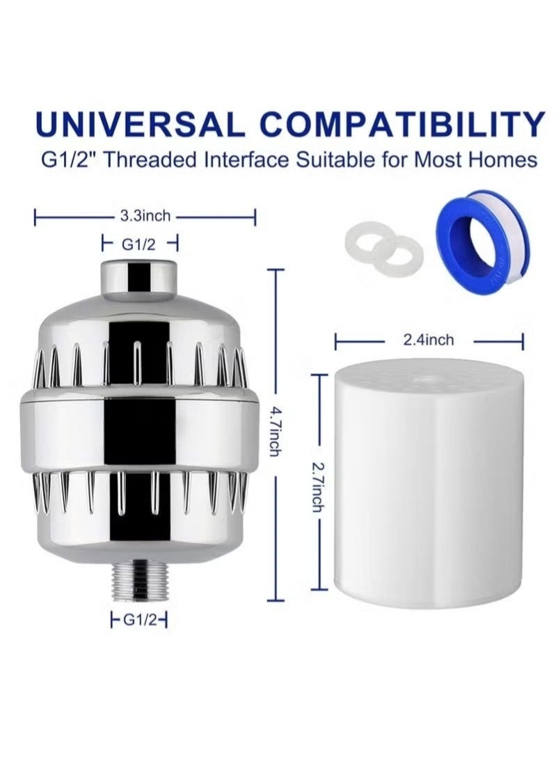 YUJA 15-Stage Shower Head Filter for Hard Water, High Pressure Shower Filter for Removing Chlorine and Fluoride, the Condition of Skin Hair Nails - Image 4