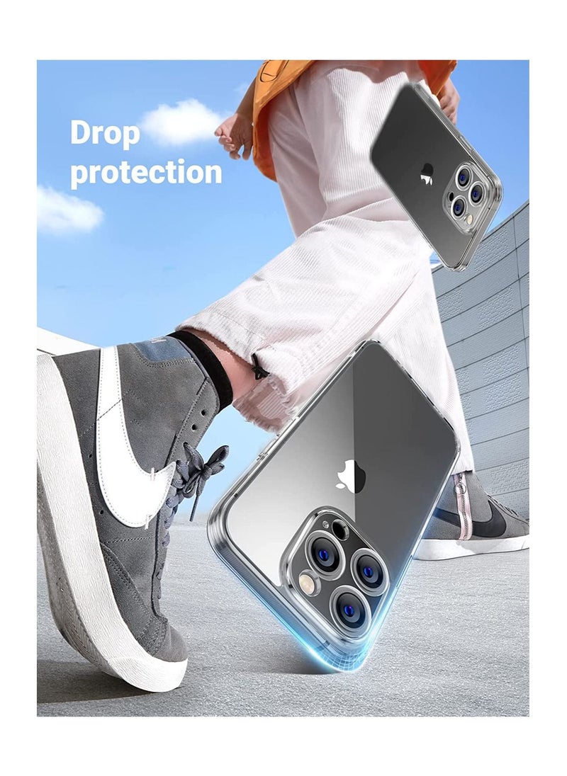 Rock Pow iPhone 14 Pro Max Case 6.7 inch, Anti-Yellowing Drop Protection with Bumper Shockproof Protective Cover Slim Thin Phone Case iPhone 14 Pro Max Crystal Clear  - Image 5
