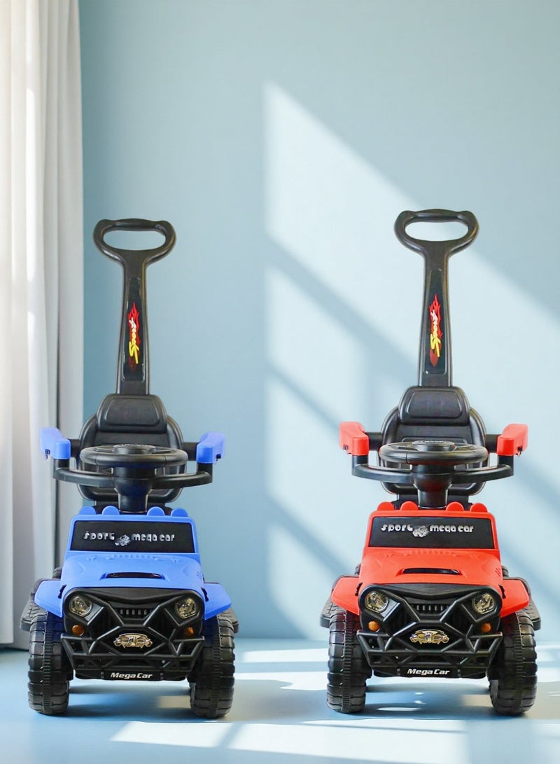 إيزي فيتشور سيارة دفع سهلة المستقبل وسيارة ركوب مع موسيقى وزر بوق 2 في 1 سيارة ركوب للأطفال سيارة ركوب للأطفال مع مقبض دفع للأطفال من سن 1 إلى 6 سنوات. - Image 5