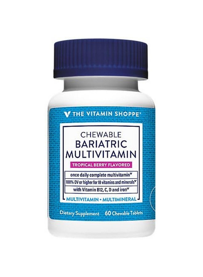 The Vitamin Shoppe فيتامينات متعددة قابلة للمضغ للبدانة - مرة واحدة يوميًا - توت استوائي (60 قرص قابل للمضغ) - Image 2