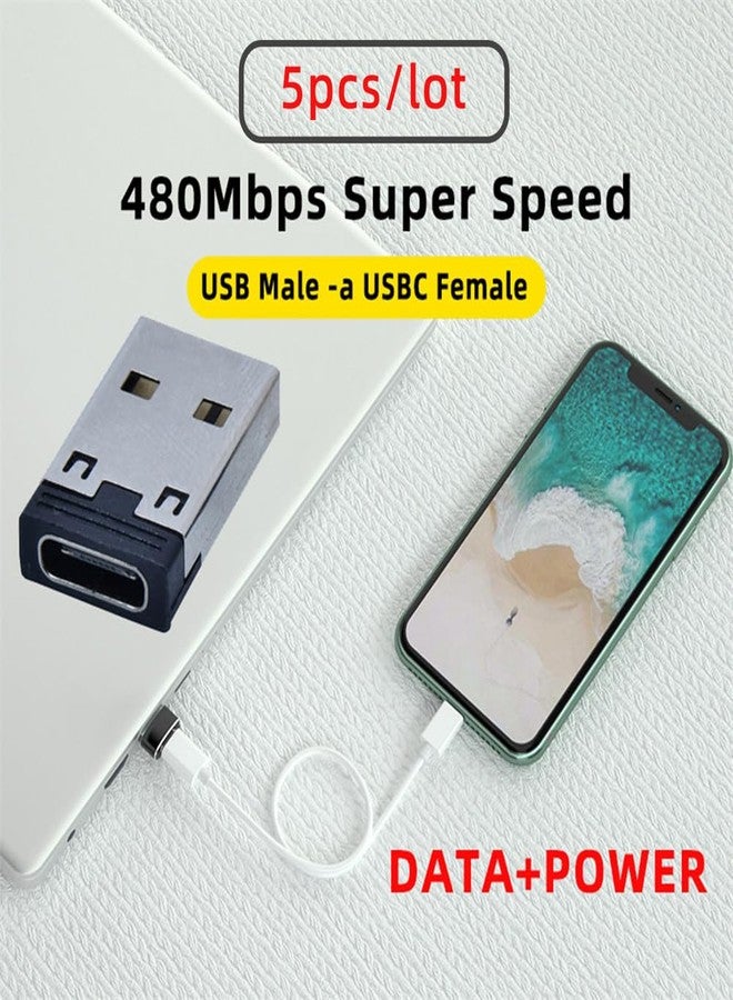 cablecc 5pcs/lot Reversible Type C USB-C Female to 480Mbps USB 2.0 A Male Data 5V/3A Power Adapter for Laptop Tablet Phone - Image 2