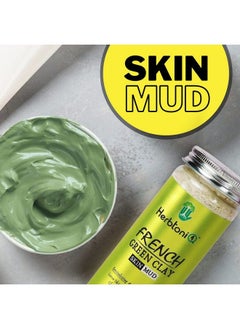Herbtoniq Organic French Green Clay Skin Mud For Revitalizing And Rejuvenating Face Pack 150G (Pack Of 3)  - Image 3