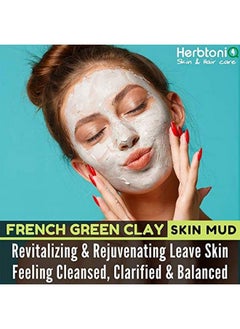Herbtoniq Organic French Green Clay Skin Mud For Revitalizing And Rejuvenating Face Pack 150G (Pack Of 3)  - Image 4