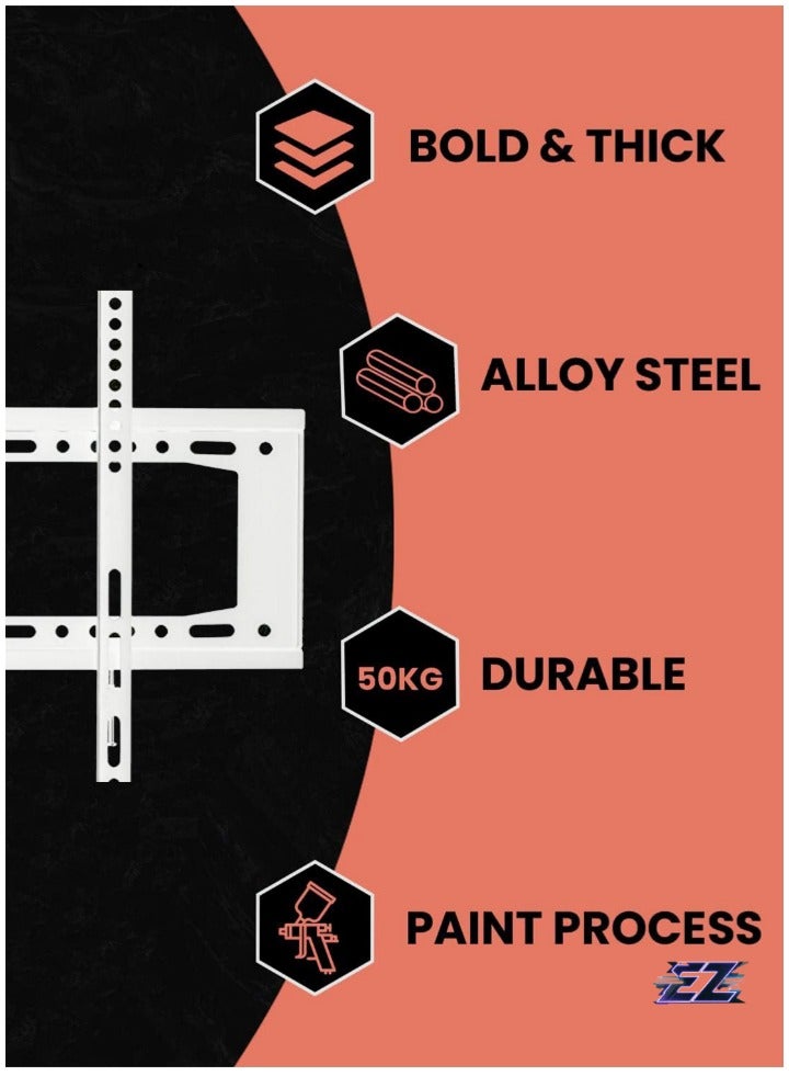 ELTRAZONE Universal Wall Mounted TV Mount Bracket – Heavy Duty Adjustable for 40”-80” LCD/LED Flat Screens, Space-Saving VESA Compatible, Sturdy Streamlined Design, Easy Installation - Image 2