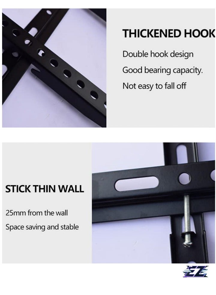 ELTRAZONE Universal Wall Mounted TV Mount Bracket – Heavy Duty Adjustable for 40”-80” LCD/LED Flat Screens, Space-Saving VESA Compatible, Sturdy Streamlined Design, Easy Installation - Image 4