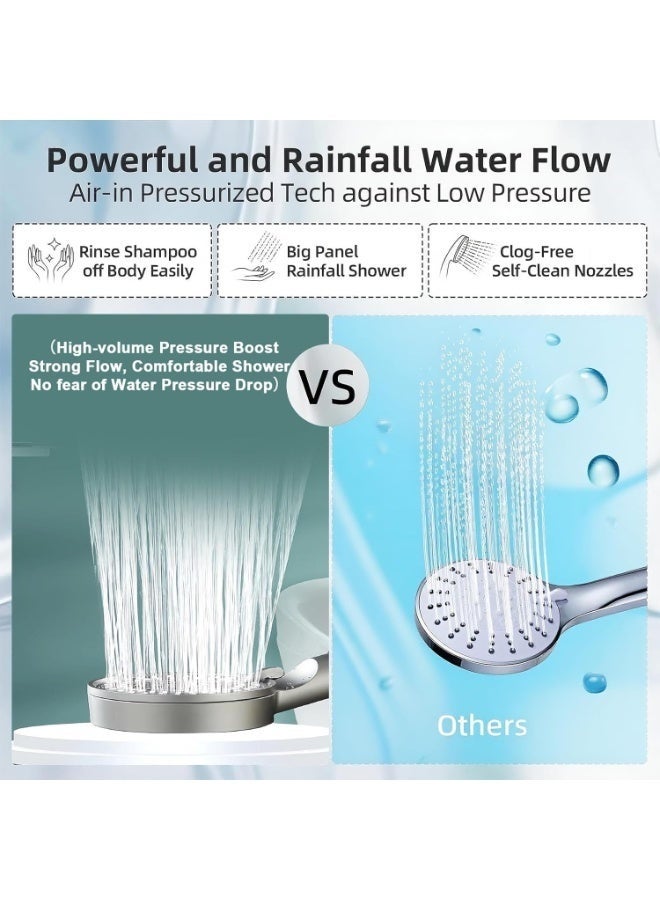 Arabest High Pressure 5-Mode Filtered Shower Head, Built-in Power Wash for Hard Water, Handheld Filter Shower Head and 15 Filters, Compatible with All Standard Shower Hoses - Image 5