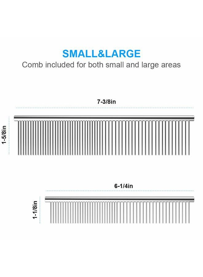 Cafhelp 2 Pack Dog Combs with Rounded Ends Stainless Steel Teeth, Cat Comb for Removing Tangles and Knots, Professional Grooming Tool for Long and Short Haired Dog, Cat and other pets, 6.3IN/7.4IN - Image 4