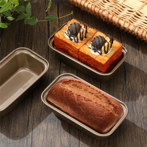 Uiifan 12 Pcs Mini Loaf Pan for Baking Bread Non Stick Small Banana Bread Tins Mini Loaf Pans for Nonstick Tiny Meatloaf Pan Carbon Steel for Oven and Baking 6 33 2inchGold - Image 3