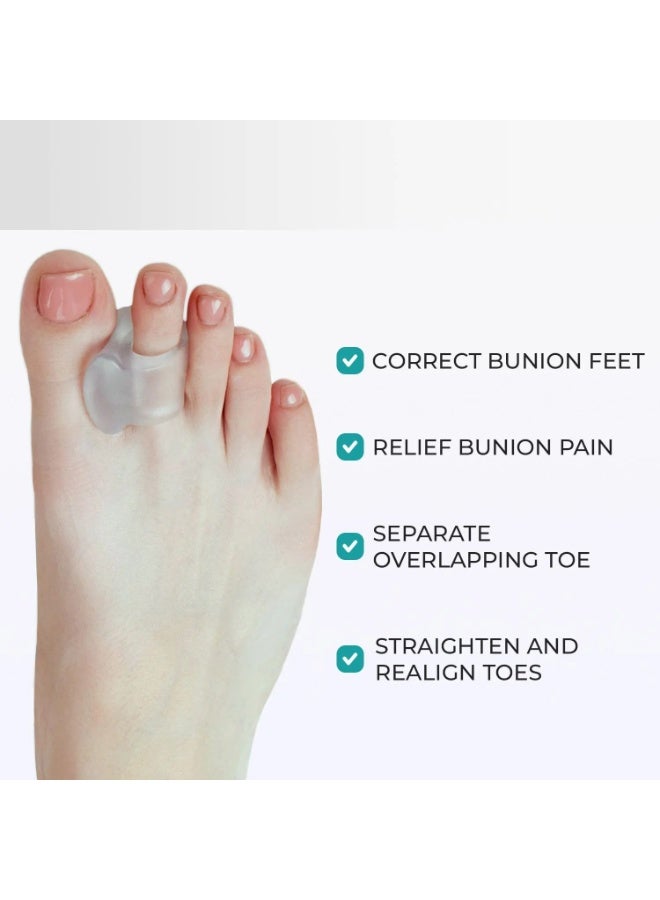 4 Pcs Bunion Splint Pad Guard & Toe Spacers – Movable Toe Straightener, Hallux Valgus Corrector with Arch Support for Men & Women - Image 5
