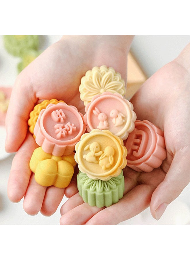 Generic - Mini Moon Cake Mold Press Hand Press Mid-Autumn Rabbit Ice Skin Flow Heart Mung Bean Cake Household New Kindergarten Grinding-Specifications:50 Grams Of Rabbit Moon Cake [a Bucket Of Three Pieces]]-Color:Milky White - Image 1